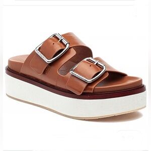 NWT J/SLIDES BOWIE Cognac Leather Sandal